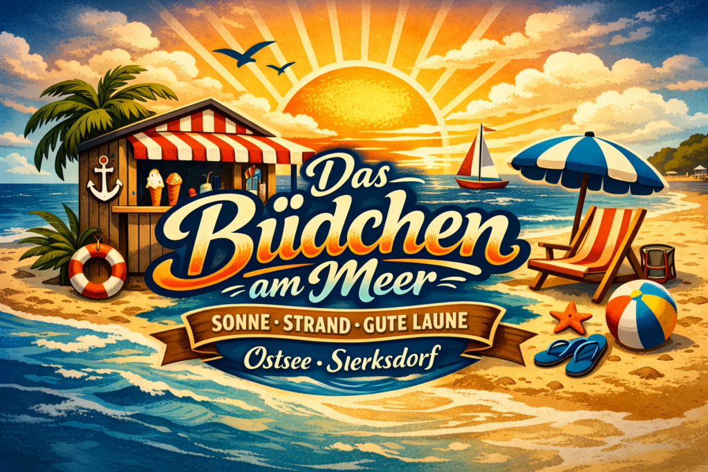 Sonnenuntergang am Büdchen am Meer